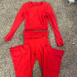 Red leggings and top set